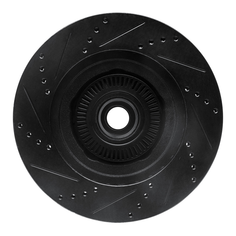 Ford Explorer Sport Brake Rotor (1) - Front Right - R1 Concepts - Drilled & Slotted - Black - `01-`05